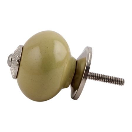 Spanish Olive Silver Fitting Ceramic Cabinet Knob Online